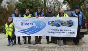 Volunteers who planted hedging on the Bredagh River, Moville in Feb 2017.